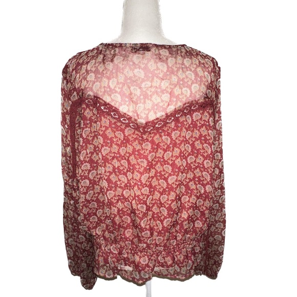 New | American Eagle Floral Bell Sleeve Peplum Embroidered Blouse | Size: XXL - Picture 6 of 7